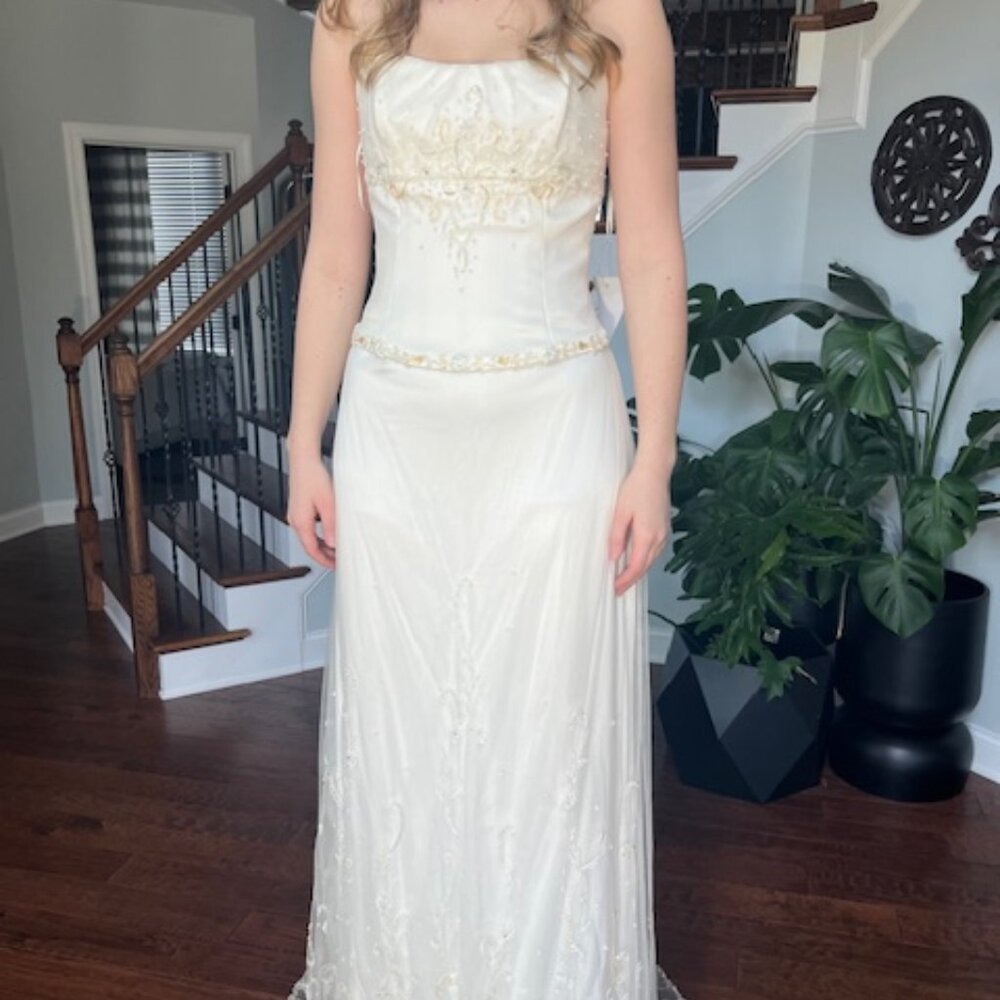 NWT Maggie Sottero Sheer Gown Size 10 Diamond White